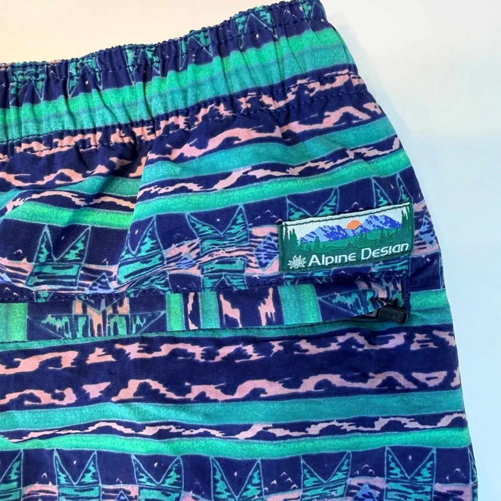 NWT Alpine Design Mens Swim Trunks Blue Horizon Lined 5